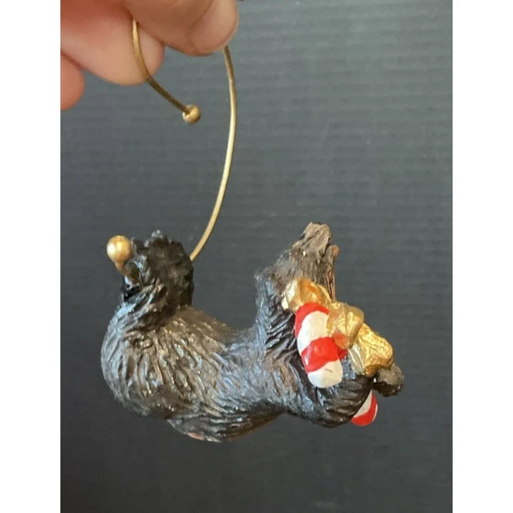 Black Bear Bears Holly Berry‎ Star Christmas Dangling Ornaments Resin Set Of 5